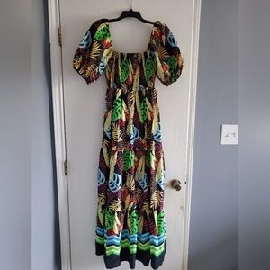 Forever 21 Colorful Leaf Print Dress